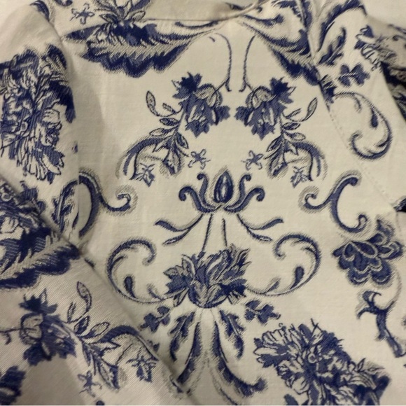 Chico’s Floral Jacket Open Front Paisley Blue White Women’s Sz Small (Chico’s 0) - Picture 6 of 13